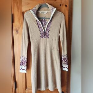 Athleta Alps Snow Cat Sweater Dress Cream XS